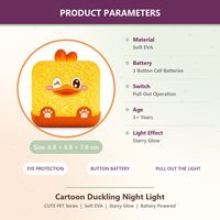 Veilleuse promotionnelle en forme de canard pour chambre d'enfant, lampe de chevet orange de dessin animé, emballage en boîte, décoration de chambre d'enfant
