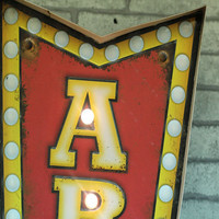 Décoration de café, flèche Arcade, métal, lumière Led, signe en étain, classique, Bar, Restaurant, Club, Plaque Vintage, panneaux de Bar, décor mural