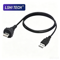 Cable USB Industrial LSHITECH M20 IP67 USB 2.0 Macho a Macho, Resistente al Agua para Entornos Hostiles