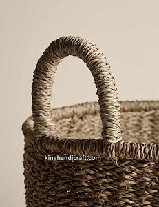 Cesta de Almacenamiento Plegable de Seagrass Ecológica Hecha a Mano al por Mayor, Organizador Moderno Tejido Natural con Asas para Decoración del Hogar - Product Image 6