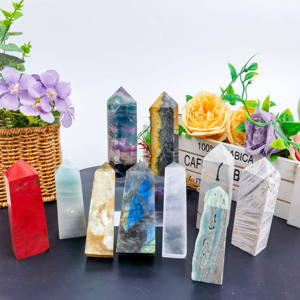 Venta al por mayor de fábrica, artesanía de cristal Natural de alta calidad, mezcla de piedra de meditación, Material, torre de tetraedro para regalo - Product Image 2