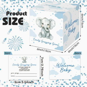 DAMAI Baby Shower <b>Decorations</b> Game Card Box Gender Reveal Party Supplies Pink Butterfly Blue <b>Elephant</b> for Reveal Party Vote Box - Product Image 5