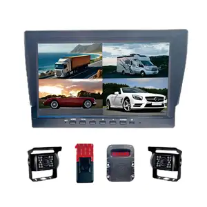 10 inch HD Monitor Quad xem chuyển động phát hiện báo động xe tải xe buýt xe ô tô đảo ngược hiển thị hình ảnh Dash Hệ thống camera
