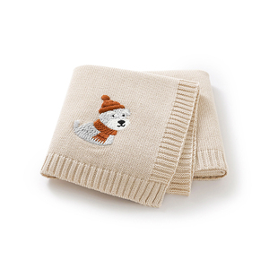 <span class=keywords><strong>Couverture</strong></span> douce en coton pour bébé Mimixiong avec motif de chien mignon de dessin animé, compagnon confortable pour la petite enfance - Product Image 1