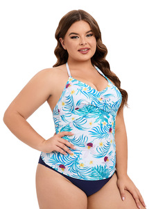 ชุดว่ายน้ำออกกำลังกายระบายอากาศได้ดีเป็นมิตรกับสิ่งแวดล้อมลายตัดด้านหลังพิมพ์ลายลายสีทึบมีสไตล์ของผู้หญิงชาวยุโรปอเมริกัน - Product Image 5