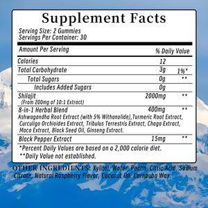 Gomitas de Shilajit de Alta Potencia para un Metabolismo Saludable, Promueven la Salud del Corazón, con Extracto de Ginseng y Pimienta Negra, Suplemento en Gomitas - Product Image 3