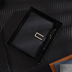 Рекламный персонализированный кожаный блокнот A4 A5, пользовательский блокнот в твердом переплете с логотипом, магнитная пряжка для бизнеса
