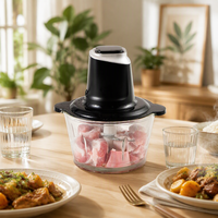 Hachoir à viande domestique de 1,5 L avec processeur de bol en plastique pour divers aliments Trancheuse à viande durable