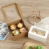 Boîtes à gâteaux miniatures blanches colorées avec fenêtre en carton kraft pour cupcakes, pâtisseries, biscuits, beignets, macarons, stockage, matériaux recyclés