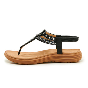 Sandalias Planas Casuales de Verano para Mujer, Elegantes y Cómodas, Zapatos de Exterior para Dama con Correa Elástica de Cuentas <span class=keywords><strong>en</strong></span> el Tobillo - Product Image 3