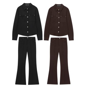 PB & ZA donna 2025 autunno nuova <span class=keywords><strong>moda</strong></span> pantaloni a <span class=keywords><strong>vita</strong></span> <span class=keywords><strong>bassa</strong></span> Vintage pantaloni a <span class=keywords><strong>vita</strong></span> alta con cerniera a mosca donna alla caviglia - Product Image 6