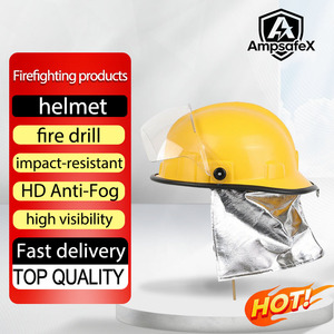 Casque de pompier avec visière en alliage d'aluminium jaune, équipement de protection durable pour les incendies de classe A et B - Product Image 4