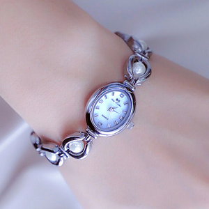 BS FA1685 nuova moda di alta qualità di lusso semplice ragazze perla braccialetto al quarzo orologio argento oro unico forma ovale donna <span class=keywords><strong>Wa</strong></span> - Product Image 3