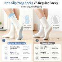 Chaussettes de yoga et de Pilates personnalisées antidérapantes à pois, soutien sportif professionnel, mi-mollet, pour jeunes, séchage rapide, collection Printemps