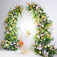 Arche florale de mariage en fleurs artificielles en soie NINI, faite à la main, vente en gros, conception personnalisée, décoration événementielle, fournisseur d'usine, commande en gros