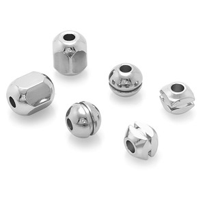 Accessoires en perles d'acier inoxydable, formes variées pour la fabrication de bracelets, finition lisse, taille du trou 8 mm, composants de bijoux - Product Image 1