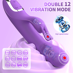 هزاز على شكل أرنب لتحفيز نقطة G والبظر، قضيب اهتزازي مزدوج المحرك من السيليكون، مقاوم للماء وقابل لإعادة الشحن، لعبة جنسية للنساء - Product Image 3
