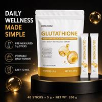 Bâtonnets de poudre de L-Glutathion individuels portables sur mesure (ODM), 40 unités, pour le bien-être quotidien, la beauté et le soutien des conditions corporelles en voyage