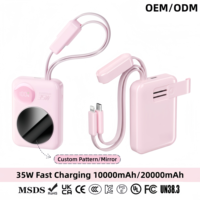 Nouvelle conception personnalisée 2026 – Chargeur portable mini porte-clés 35W 20000mAh 10000mAh à charge rapide avec support, certifié CCC CE KC