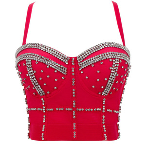Women's Silver <strong>Sequin</strong> Cropped <strong>Top</strong> Rhinestone Beading Sexy Corset <strong>Top</strong> <strong>Plus</strong> <strong>Size</strong> Carnival Music Festival Party Camisole 1795 - Product Image 4