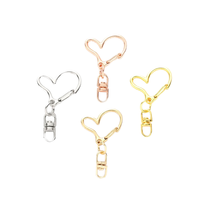 Accessoires de porte-clés en alliage de zinc de style vintage de dessin animé à faire soi-même, design en forme de cœur/étoile, fermoir à ressort, mousqueton pivotant