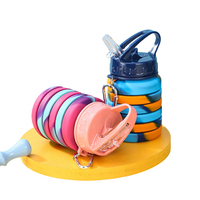 Bouteille d'Eau Pliable en Silicone de Qualité Alimentaire, Tasse Télescopique Multicolore, Gourde Rétractable pour Fitness, Voyage, Sports et Activités de Plein Air