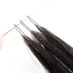 Extensions de cheveux naturels indiens bruts à double trame, style plumes au crochet, couleur naturelle, invisibles, vente en gros - Product Image 5