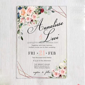 Acrylic Party <strong>Invitations</strong> Acrylic <strong>Graduation</strong> <strong>Invitations</strong> Acrylic Wedding <strong>Invitations</strong> with UV Printing - Product Image 2