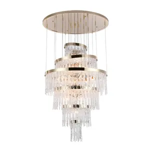 Popular Fashion Design Round Luxury Handmade Glass High-grade Multi-storey Villa Indoor Pendant Lamp Light