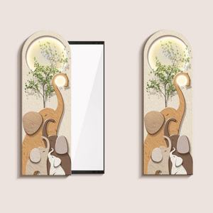Espejo de pared decorativo estilo crema con textura floral, diseño oculto, arte mural extraíble, espejo LED para entrada, pintura de porcelana de cristal - Product Image 3