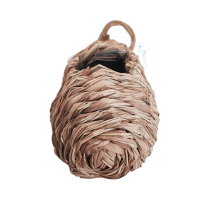 Cage de maison d'oiseau en paille naturelle faite à la main nid d'oiseau en herbe <span class=keywords><strong>cabane</strong></span> suspendue extérieure accessoire pour animaux de compagnie tissé à la main nid de colibri - Product Image 4