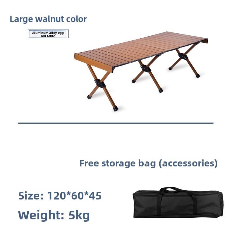 Walnut color 120*60cm egg roll table (all aluminum
