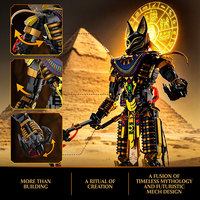 JMBricklayer Anubis Ensemble de blocs de construction mythiques 3810 pièces Jouet de construction pour adultes de 14 ans et plus Kit de modèles à collectionner Décoration de bureau à domicile