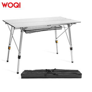 Table pliante d'extérieur Woqi 47x27 pouces en alliage d'aluminium, rectangulaire, pour pique-nique et camping, avec sac de rangement en filet - Product Image 3