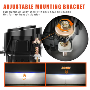 ไฟตัดหมอก Zdf20 80W 18000Lm สีเหลืองขาว Bi-LED ขนาด 2 นิ้ว สำหรับโปรเจคเตอร์ไฟตัดหมอกโตโยต้า 2 นิ้ว แบบสามสี - Product Image 5