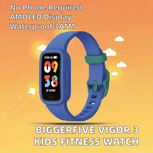 Montre connectée pour enfants avec bracelet en caoutchouc, écran AMOLED magnétique, étanche 3ATM, sans application/téléphone, moniteur de sommeil, podomètre - Product Image 2