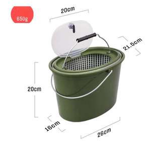 Cubo portátil OEM <span class=keywords><strong>de</strong></span> doble capa <span class=keywords><strong>de</strong></span> malla transpirable para peces vivos con material PP para uso en arroyos y ríos - Product Image 2