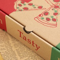 Boîte d'emballage pour pizza en carton kraft ondulé de qualité alimentaire, avec impression personnalisée du logo, vente en gros