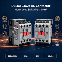 Contacteur magnétique AC Delixi CJX2s 25, 220V, triphasé, modulaire, type air, pour machine CNC, montage sur rail DIN