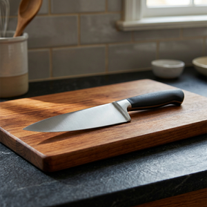 Couteau de chef, lame en acier inoxydable, manche en plastique noir, 8-9,9 pouces, finition haute brillance durable, couteau de cuisine pour droitier - Product Image 4