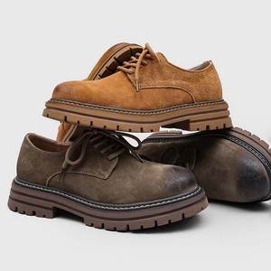 Botas Bajas para Hombre 2026, Estilo Workwear con Suela Gruesa, Zapatos Derby Casuales de Estilo Británico Vintage - Product Image 1