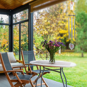 Jinhuoba ornamen dekorasi rumah taman, kerajinan resin malaikat gadis peluk patung besi potong Taman - Product Image 1