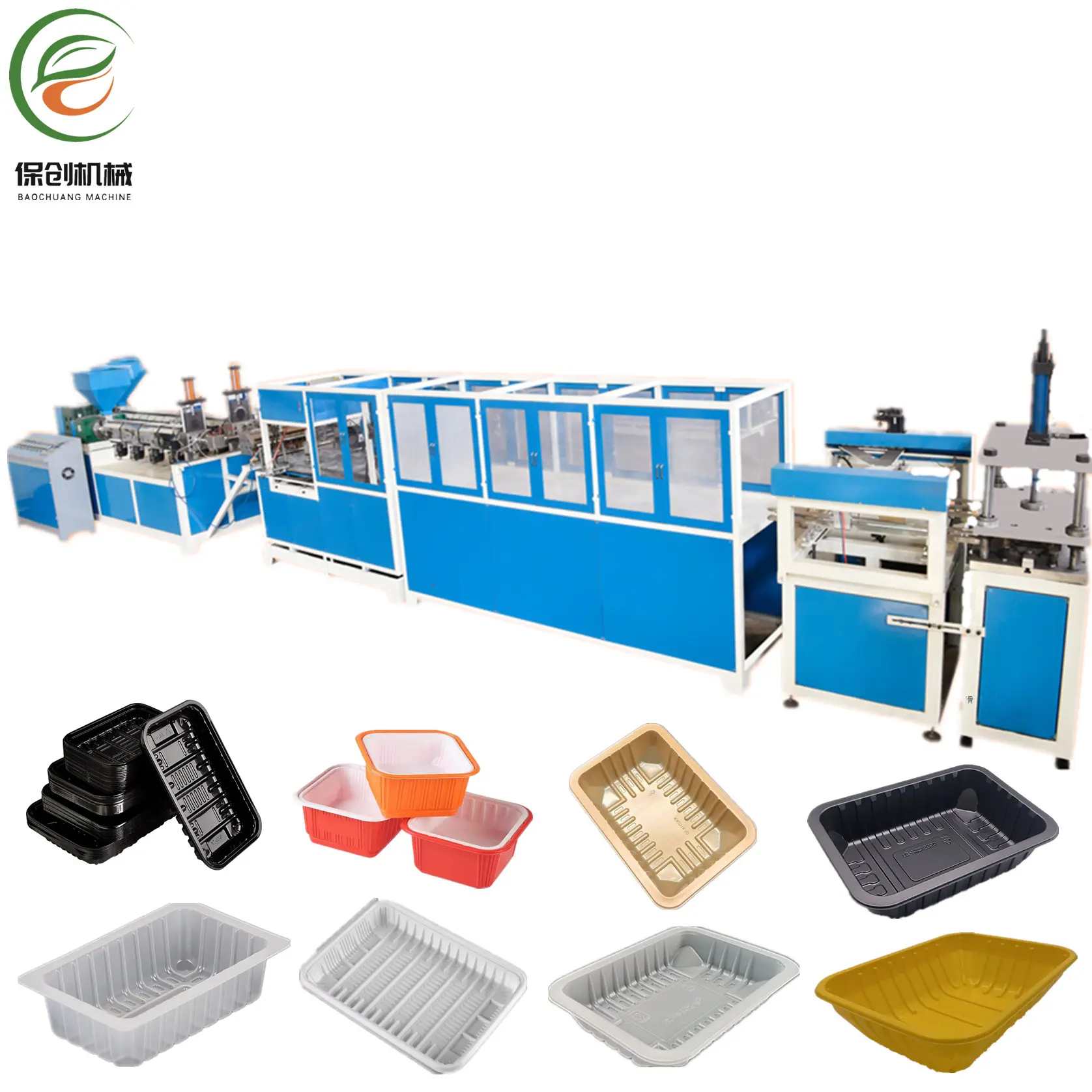 Caja de almuerzo de comida rápida para llevar de plástico desechable de baja inversión, máquina de termoformado en línea