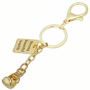 Promotional Gift Mini Boxing Metal Keychain Key Ring Weight Plate Key Chain