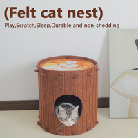 Nouvelle Maison pour Chat en Feutre Haute Densité OEM, Lit-Caverne pour Chat avec Surface à Gratter, Nid Personnalisé pour Animaux de Compagnie, Vente en Gros