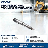 Inyector de Combustible Common Rail Diésel DYN 0445124043 4909357 para Motor de Excavadora, Repuestos para Sistema de Combustible de Maquinaria de Construcción