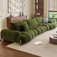 Canapé modulaire en chenille Green Cloud, canapé capitonné avec accoudoirs réglables, vente en gros directe d'usine