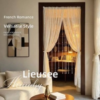 Rideau de porte en dentelle française pour chambre et salon, sans perçage, filtrant la lumière douce, ne bloque pas la lumière naturelle