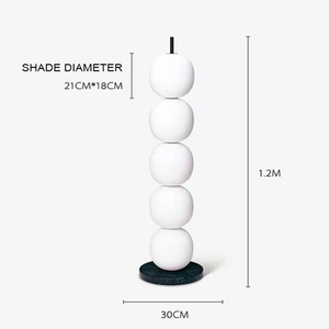 <span class=keywords><strong>Lampada</strong></span> da Terra Minimalista Stile Mid-Century con Globo Sovrapposto, Base in Marmo e Vetro Opaco per Arredamento Interno Soggiorno - Product Image 2