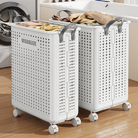 Panier à linge pliable en rotin PP avec poignée pour salle de bain, organisateur de vêtements, vente en gros